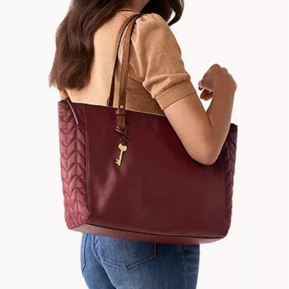 Fossil Rachel Leather Tote with Zipper - Picture 8 of 8